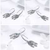 Boucles d'oreilles Attrape Rêve pierre verte