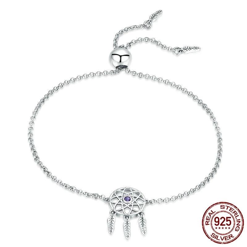 Bracelet attrape rêve en argent